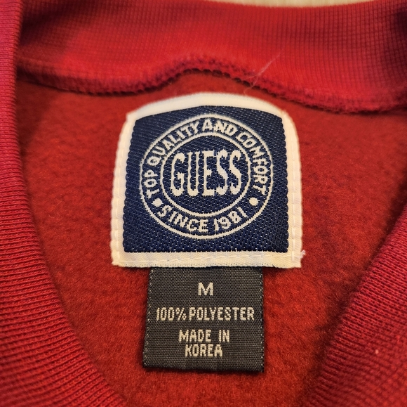 Vintage Guess Polo Fleece Sweatshirt Mens Size Medium VTG 90s Crewneck - Picture 5 of 7